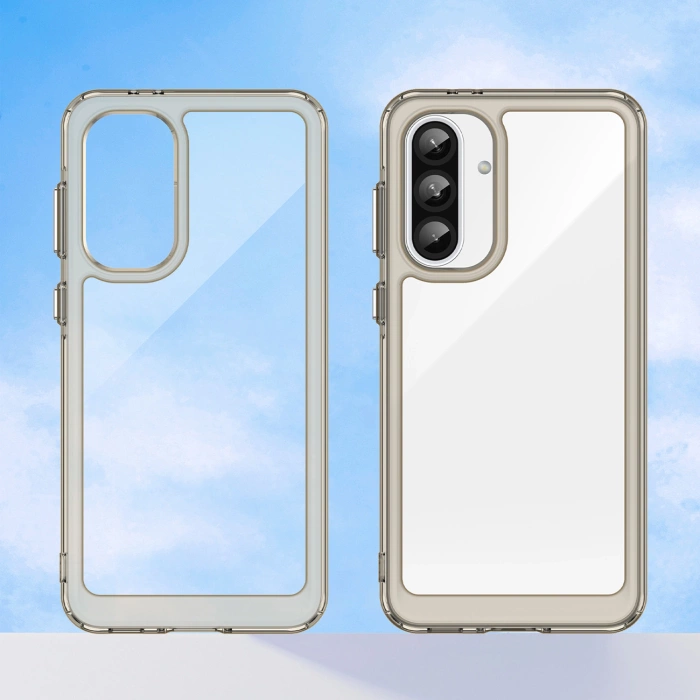 Etui Outer Space Case do Samsung Galaxy A26 pokrowiec z elastyczną ramką  - półprzezroczyste, czarne