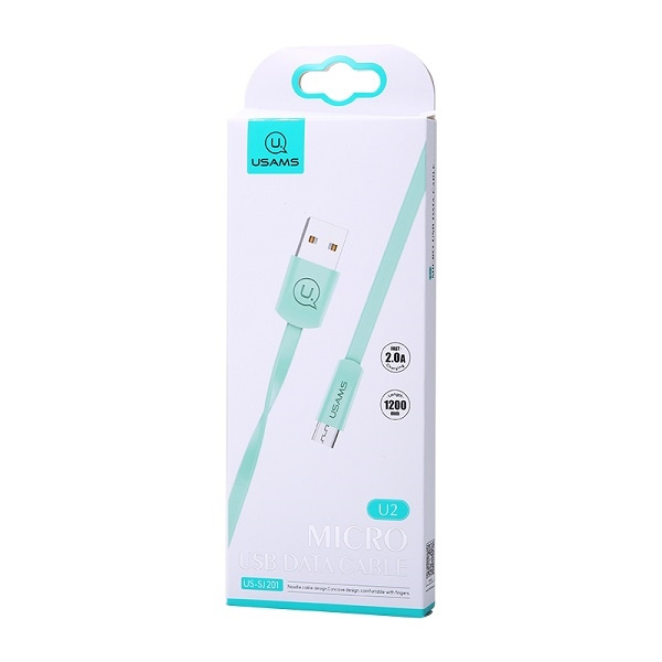 Kabel Płaski USAMS MicroUSB 1,2m Niebieski