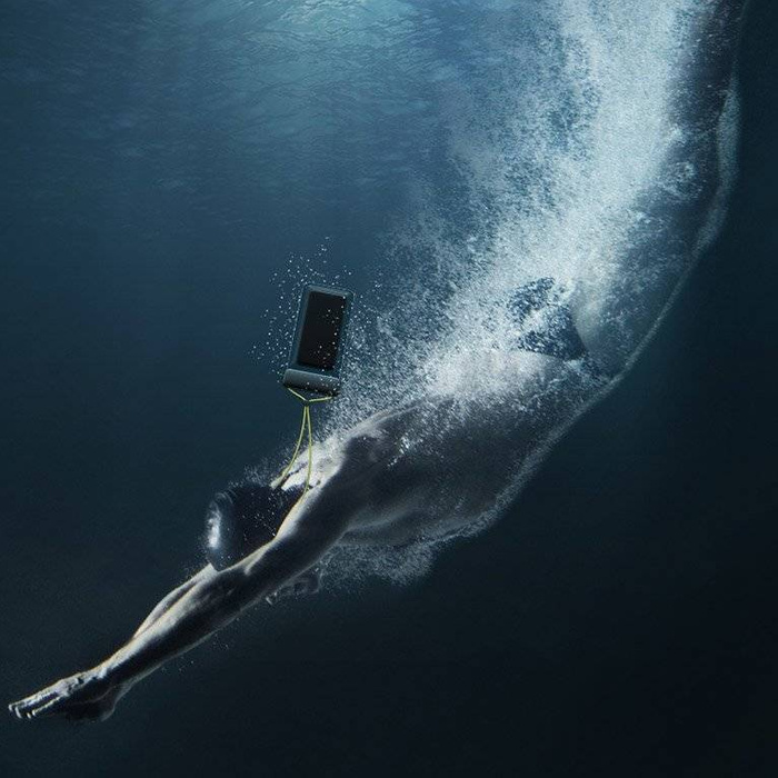 	Baseus uniwersalny wodoodporny pokrowiec etui na telefon (max 7,2'') na basen nad wodę IPX8 czarny (ACFSD-DG1)