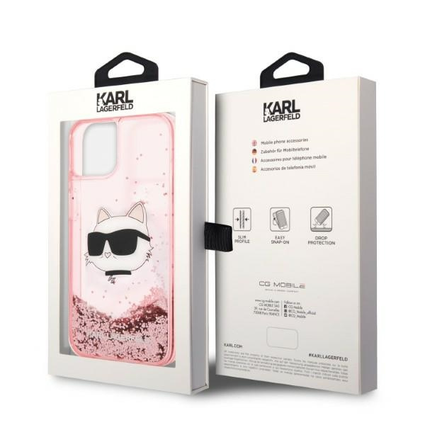 Etui KARL LAGERFELD Apple iPhone 14 Plus Glitter Choupette Head Różowy Hardcase