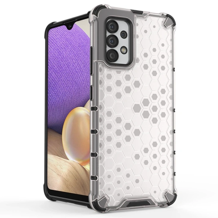 Honeycomb etui pancerny pokrowiec z żelową ramką Samsung Galaxy A03s (166,5) czarny