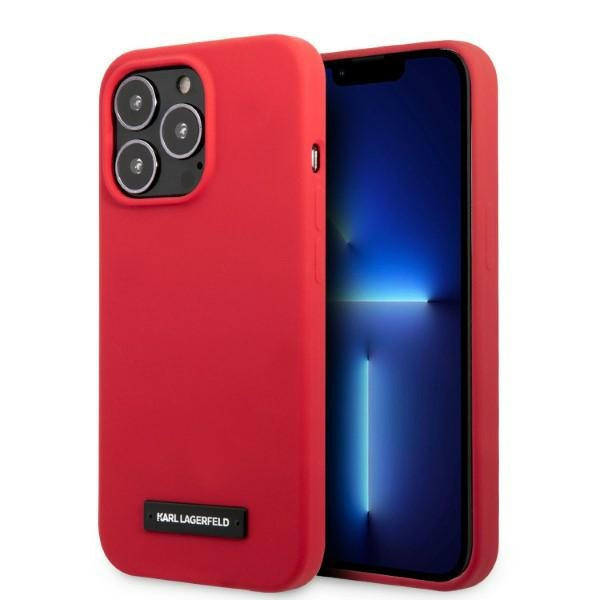 Etui Karl Lagerfeld Klhcp13lslmp1r iPhone 13 Pro / 13 6,1" Hardcase Czerwony/red Silicone Plaque Case