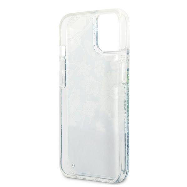 Etui GUESS Apple iPhone 13 Flower Liquid Glitter Zielony Hardcase