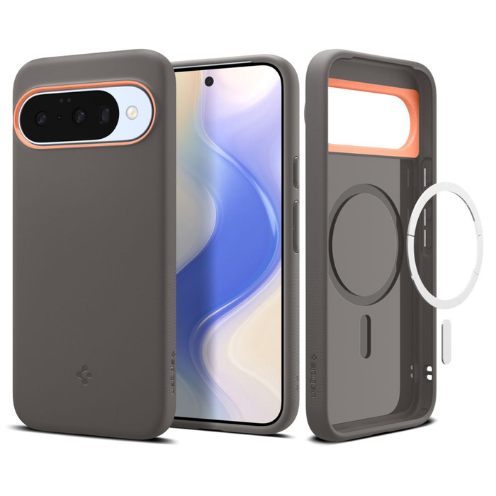 ETUI SPIGEN GOOGLE PIXEL 10 / 10 PRO NANO POP MAG MAGSAFE PAPAYA GREY