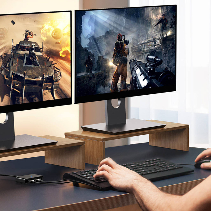 Ugreen przełącznik adapter switch box USB 2 wejścia - 3 wyjścia czarny (CM409) 