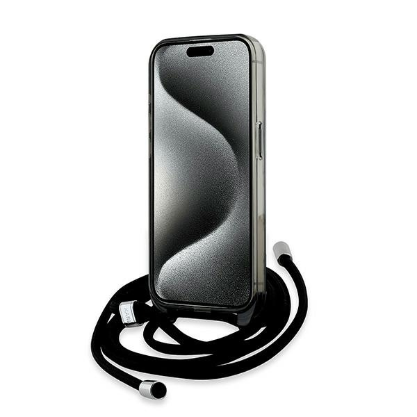 Etui Karl Lagerfeld KLHMP15XHCKCKLCK iPhone 15 Pro Max 6.7" czarny/black hardcase IML Crossbody Monogram Karl & Choupette Head MagSafe