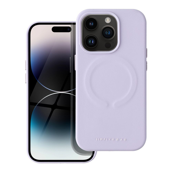 ROAR futerał LEATHER MAG kompatybilny z MagSafe do IPHONE 14 Pro Fioletowy