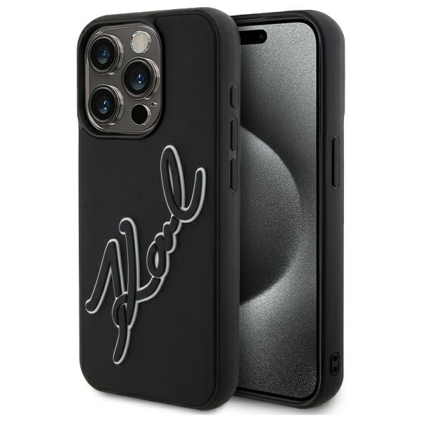 Karl Lagerfeld KLHCP15X3DRKSDLK iPhone    15 Pro Max 6.7" czarny/black hardcase 3D Rubber Signature
