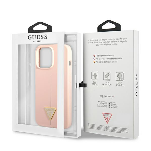 Etui GUESS Apple iPhone 13 Pro Max Silicone Triangle Różowy Hardcase