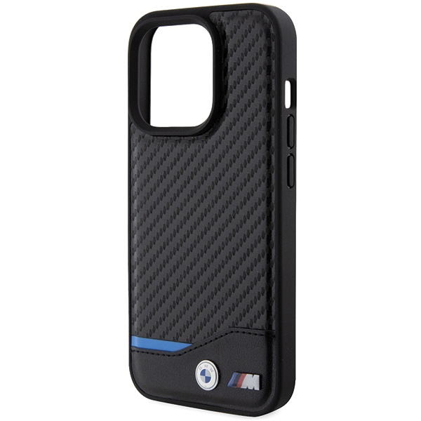 Etui Bmw Bmhmp15l22nbck Iphone 15 Pro 6.1" Czarny/black Hardcase Leather Carbon Magsafe Case