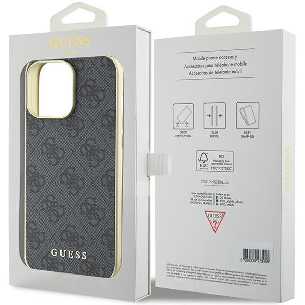 Etui Guess GUHCP15XGF4GGR iPhone 15 Pro Max 6.7" szary/grey hardcase 4G Charms Collection