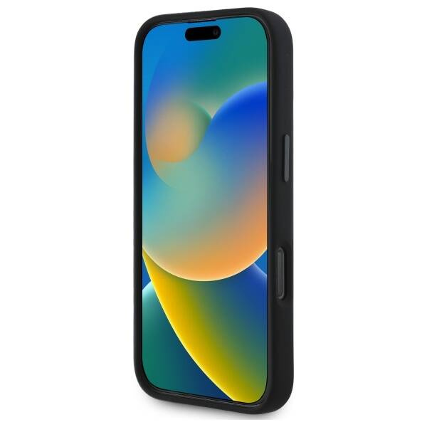 Etui BMW iPhone 16 Pro czarny/black hardcase M Silicone Printed Ring MagSafe