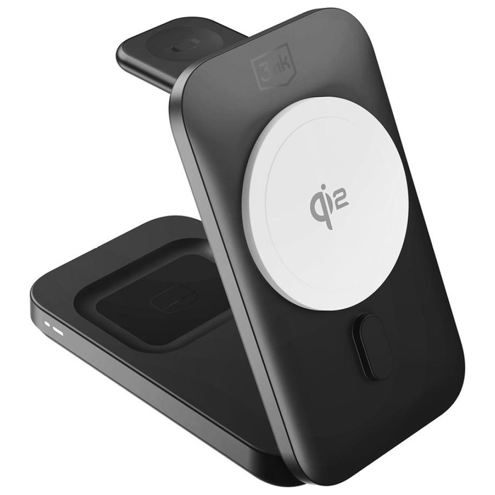 Ładowarka indukcyjna 3MK MagRocket 3w1   15W Qi2 MPP czarny