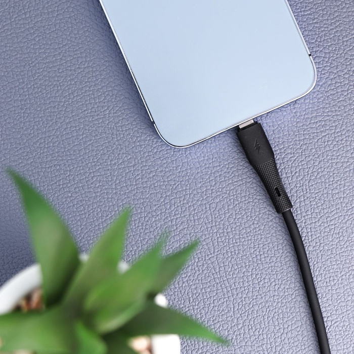 Kabel USB A do Lightning Forcell F-Energy 2,4A 12W Silicone 1 m C343 czarny