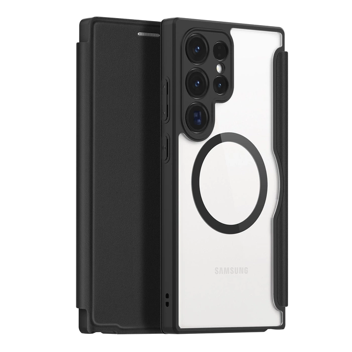 Etui Dux Ducis Skin X Pro do Samsung Galaxy S24 Ultra z magnetycznym ringiem i klapką - czarne