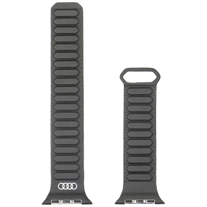 Pasek Audi Logo Synthetic Leather        Magnetic Ring do Apple Watch 44/45/46/49mm czarny