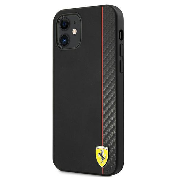 Etui FERRARI Apple iPhone 12 Mini On Track Carbon Stripe Czarny Hardcase