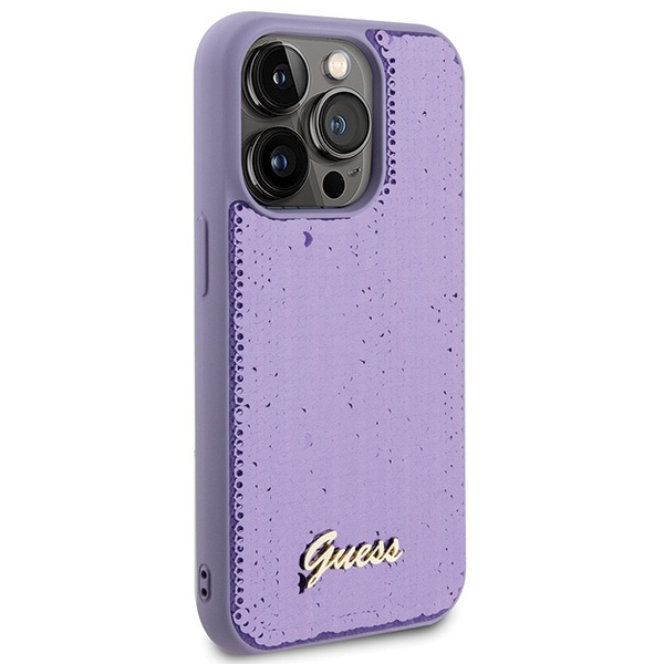 Etui Guess GUHCP15LPSFDGSU iPhone 15 Pro 6.1" fioletowy/purple hardcase Sequin Script Metal Case