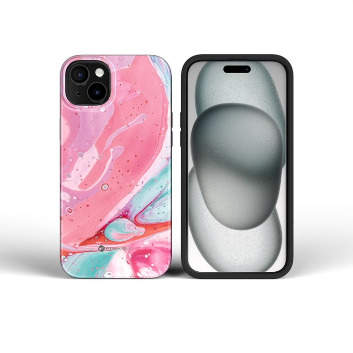 Etui na iPhone 16 Forcell F-Protect Mirage zgodny z MagSafe Military Drop-Test pink marble