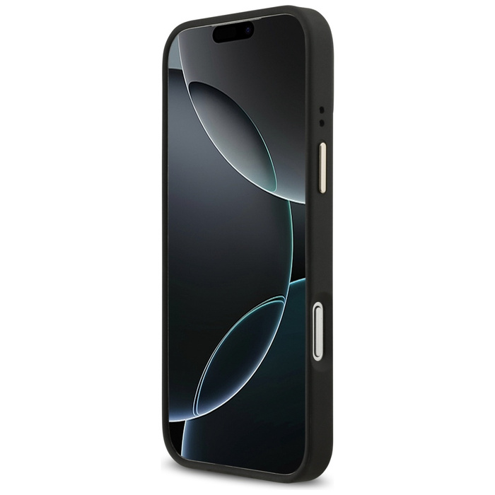 Etui Guess 4G Srtass Logo & Big Strap    Metal Buttons MagSafe do iPhone 17 Pro Max czarny