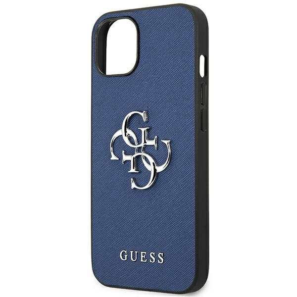 Etui GUESS Apple iPhone 13 Mini Saffiano 4G Metal Logo Niebieski Hardcase