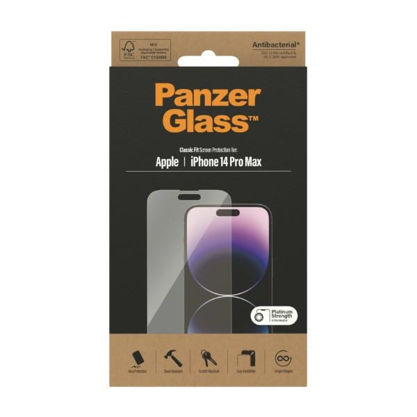 SZKŁO PanzerGlass Classic Fit iPhone 14 Pro Max 6,7" Screen Protection Antibacterial 2770