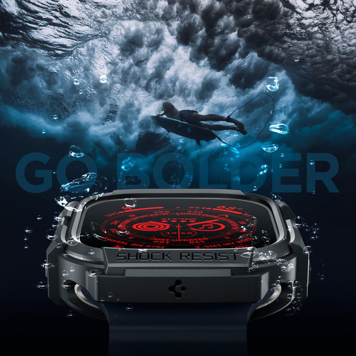 Etui Spigen Rugged Armor Apple Watch Ultra 49mm Ultra 2 Czarne