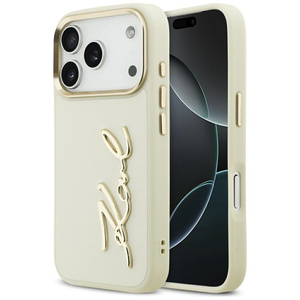 Etui Karl Lagerfeld Karl Script Logo do  iPhone 17 Pro beżowy