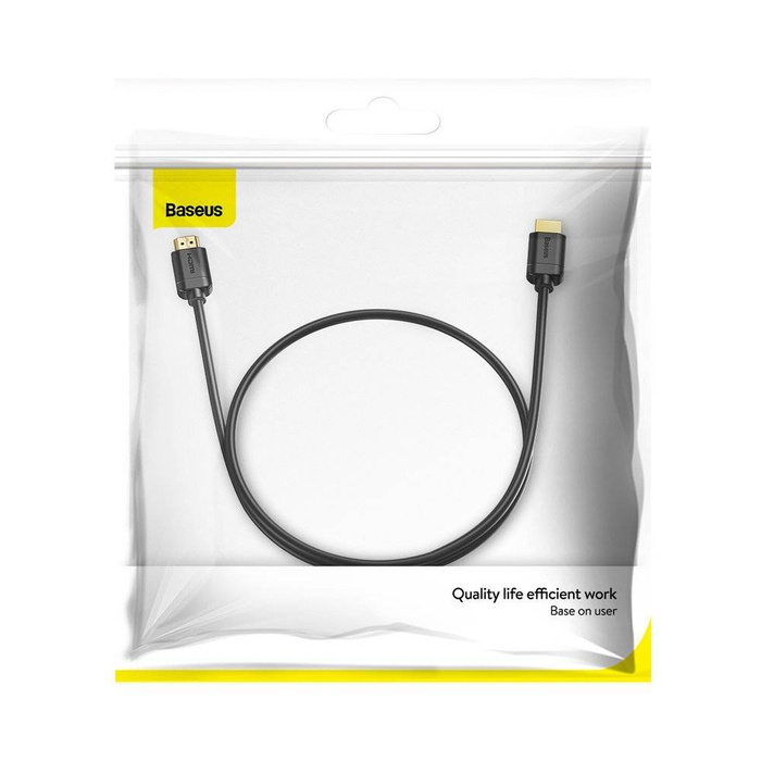 Baseus kabel przewód HDMI 2.0 4K 60 Hz 3D HDR 18 Gbps 1m czarny (CAKGQ-A01)