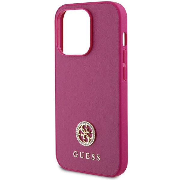 Etui Guess GUHCP15LPS4DGPP iPhone 15 Pro 6.1" różowy/pink hardcase Strass Metal Logo