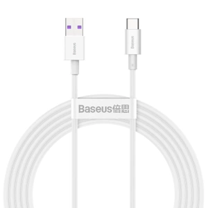 [PO ZWROCIE] Baseus Superior kabel USB - USB Typ C 66 W 6A 2 m Biały (CATYS-A02)