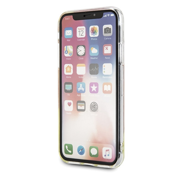 Etui Guess iPhone X XS różowe Pink hard Case California Glow in the dark