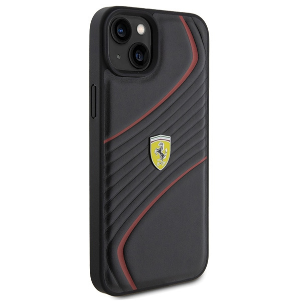 Etui Ferrari FEHCP15MPTWK iPhone 15 Plus 6.7" czarny/black hardcase Twist Metal Logo Case