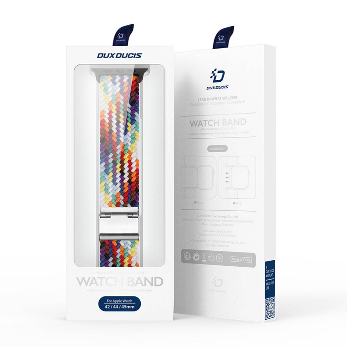 Pasek Dux Ducis Strap (Mixture II Version) pasek Apple Watch Ultra, SE, 8, 7, 6, 5, 4, 3, 2, 1 (49, 45, 44, 42  mm) pleciona opaska bransoleta tęczowy