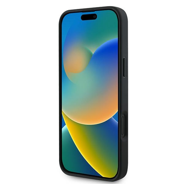 Etui Guess iPhone 16 Plus czarny/black MagSafe 4G Printed Stripes