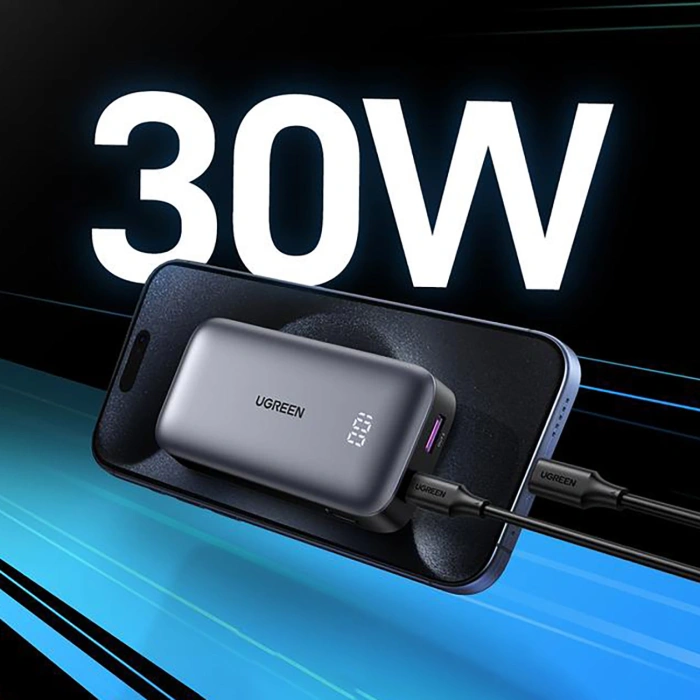 Powerbank Ugreen Nexode 20000mAh 30W USB-A USB-C - szary