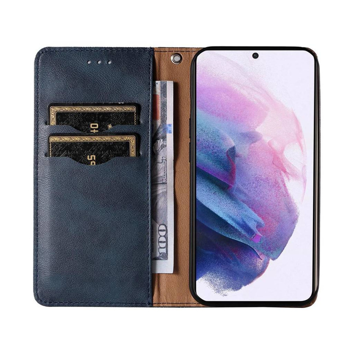 Magnet Strap Case etui Samsung Galaxy A23 5G pokrowiec z klapką portfel mini smycz podstawka niebieskie