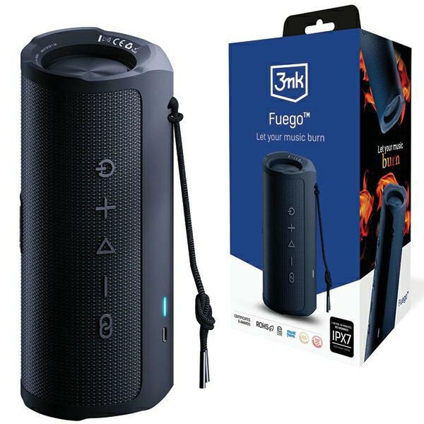 3MK Fuego głośnik bezprzewodowy 30W Bluetooth 5.3 TWS IPX7 czarny/black