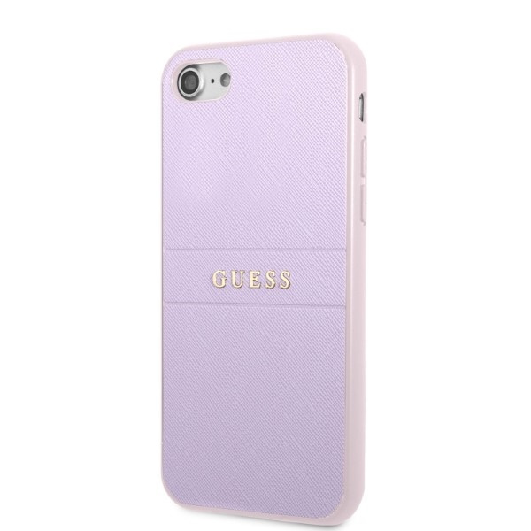 Etui Guess Guhci8psasbpu iPhone 7/8 / Se 2020 / Se 2022 Hardcase Fioletowy/purple Saffiano Hot Stamp & Metal Logo Case
