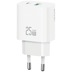 Ładowarka sieciowa USAMS CC315 T65 25W   1xUSB-C 1xUSB-A Fast Charging biały