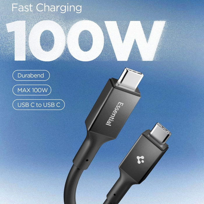 KABEL USB-C SPIGEN EB10020CC ESSENTIAL 100W 200CM CZARNY