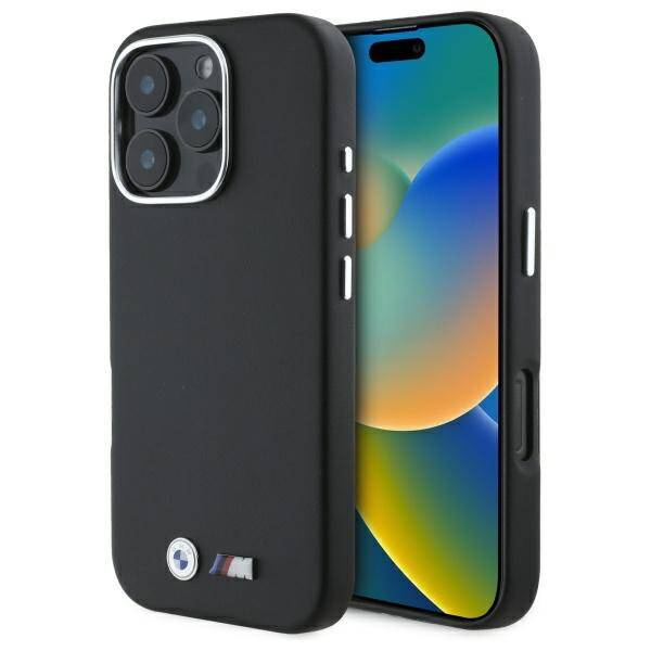 Etui BMW iPhone 16 Pro 6.3" czarny/black hardcase M Smooth Full Wrapped Metal MagSafe