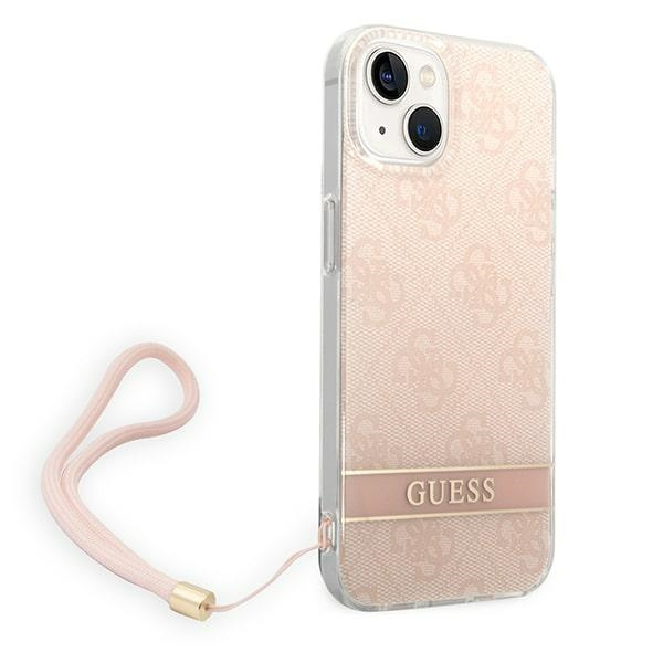 Etui GUESS Apple iPhone 14 Plus 4G Print Strap Różowy Hardcase