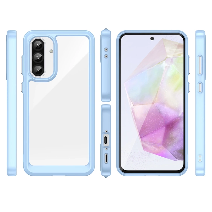 Etui Outer Space Case do Samsung Galaxy A56 pokrowiec z elastyczną ramką - niebieskie