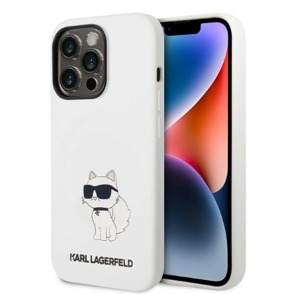 Etui Karl Lagerfeld Klhmp14xsnchbch Iphone 14 Pro Max 6,7" Hardcase Biały/white Silicone Choupette Magsafe Case