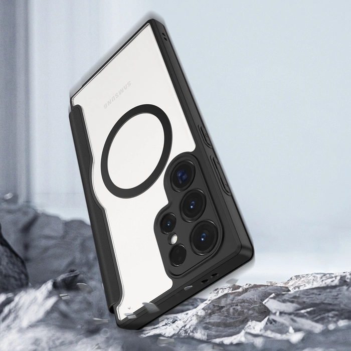 Etui Dux Ducis Skin X Pro do Samsung Galaxy S24 Ultra z magnetycznym ringiem i klapką - czarne