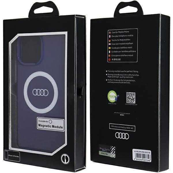 Audi IML Big Logo MagSafe Case iPhone 13 Pro Max 6.7" niebieski/navy blue hardcase AU-IMLMIP13PM-Q5/D2-BE