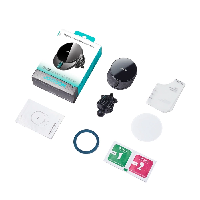 Uchwyt Joyroom JR-ZS409 magnetyczny z ładowarką indukcyjną 15W na kratkę nawiewu w samochodzie - czarny