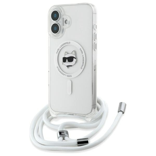 Etui Karl Lagerfeld iPhone 16 hardcase transparent IML Choupette Head & Cord Magsafe