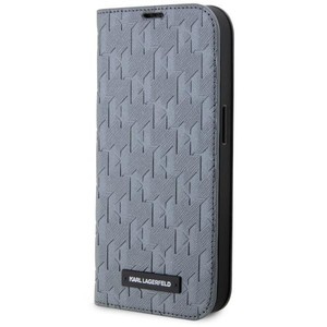 Etui Karl Lagerfeld KLBKP14SSAKLHPG iPhone 14 6.1" bookcase srebrny/silver Saffiano Monogram Case